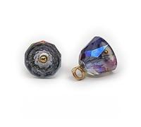 Bottoni di perle, 20 piezas de 10 x 10 mm Pequeños Botones de Bola Perla Redondos Semicircular Perla para Fabricación de Tejidos Botón de Resina en el Mango (Púrpura)