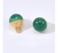 Bottoni di perle, 50 piezas de 10 mm pequeños botones redondos de perlas en forma de bola, semicircular, pera, para tela, resina, con mango (verde oscuro)