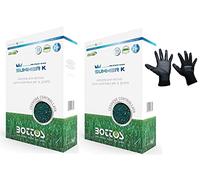 Bottos Summer K - Abono preverano e invierno para césped Bottos Summer K antiestrés 10-0-30, 4 kg (2 kg x 2 unidades de 160 m2) - Guantes suaves 100% nailon y poliuretano extrafuerte negro