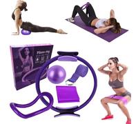 Bouasgh - Set de Pilates y Yoga 11 Piezas - Kit Casa con Bandas de Resistencia, Anillos para Piernas, Brazos y Muslos