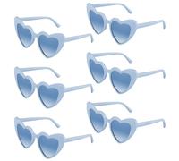 BOUBONI 6/12/24/48 Gafas de sol con forma de corazón vintage gafas de sol de despedida de soltera para mujer fiesta de boda (6, azul claro)