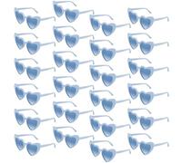 BOUBONI 6/12/24/48 Gafas de sol con forma de corazón vintage gafas de sol de despedida de soltera para mujer fiesta de boda (24, azul claro)