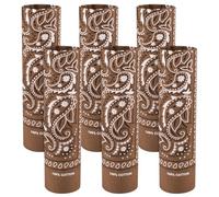 BOUBONI 6 pañuelos de 100 % algodón, bandanas versátiles, pañuelos multifuncionales, pañuelos para la cabeza, pañuelos para el cuello, para mujeres y hombres (blanco), marrón, 56x56CM