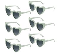 BOUBONI Paquete de 6/12/24/48 lentes de sol con forma de corazón, estilo vintage, lentes de sol a granel para mujer, bodas, fiestas, Verde, 15.3cm/6.02inch