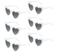 BOUBONI Paquete de 6/12/24/48 lentes de sol con forma de corazón, estilo vintage, lentes de sol a granel para mujer, bodas, fiestas, Blanco, 15.3cm/6.02inch