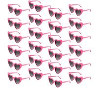 BOUBONI Paquete de 6/12/24/48 lentes de sol con forma de corazón, estilo vintage, lentes de sol a granel para despedida de soltera para mujer, boda, fiesta, Rojo rosa, 15.3cm/6.02inch
