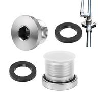 Bouchon de fermeture pour tuyaux en acier inoxydable 1/2", avec 4 joints, bouchon fileté auto-étanchéant pour sceller les tuyaux d'eau, utilisation facile et durable.