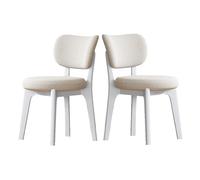 Boucle - Juego de 2 sillas de comedor modernas de madera maciza, tapizadas, sin brazos, con respaldo curvado, para cocina y sala de estar, acabado natural, elegante y cómodo
