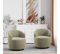 Boucle - Sillón giratorio y acogedor sillón redondo tapizado, elegante, para sala de estar, dormitorio, oficina, diseño moderno y cómodo