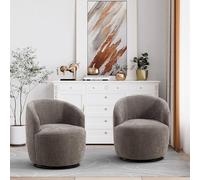 Boucle - Sillón giratorio y acogedor sillón redondo tapizado para sala de estar, dormitorio y oficina, elegante silla de salón para decoración moderna