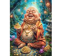 Bouddha rieur Dans le Jardin Fleuri Puzzle 1000 Piezas Cartón Resistente para Parejas Mitos fantásticos Cuento De Hadas Entretenimiento En Casa Relajación Mental Regalo Aniversario 100