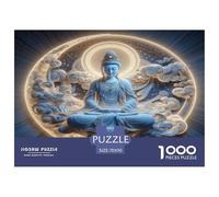 bouddhisme Puzle Desafíos Divertidos Decoración del Hogar 1000 Piezas Avalokitesvara Statue Rompecabezas Imposible Entretenimiento Creativo para Adultos 70x50cm/1000pcs