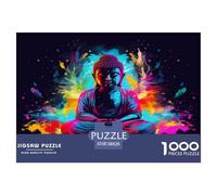 bouddhisme Puzle Regalo Creativo Decoración Familiar 1000 Piezas Colorful Bouddha Statue Rompecabezas Juguetes Desafiantes Juego De Habilidad para Adultos Y Niños 38x26cm/1000pcs
