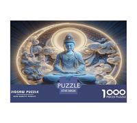 bouddhisme Puzzle Regalo Creativo Decoración del Hogar 1000 Piezas Avalokitesvara Statue Rompecabezas Imposible Juguetes Desafiantes para Adultos 38x26cm/1000pcs