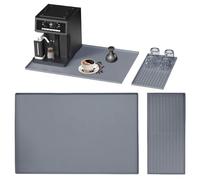 BOUFEIDA Alfombrilla Escurreplatos, Alfombrilla de Silicona, Bandeja Escurreplatos para Secar Platos, Jabonera de Silicona con Desagüe para Cocina, Mesa, Vajilla, Gris, 60 x 40,5 cm
