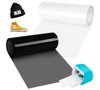BOUFEIDA Smart Iron on para Cri-cut Joy, 14x200+200cm Negro + Blanco | Vinilo Transferencia Inteligente PU para prendas planchables, telas y camisetas