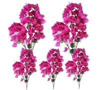 Bougainvillea Artificial, 5pcs 38.6 pulgadas Rama artificial de Bougainvillea, flor realista de Bougainvillea, tallos de flores falsas para centros de mesa de bodas, decoración del hogar (rosa roja)