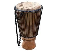 Bougarabou 55 cm con piel de vaca - Instrumento Musical de Percusión en el set MYSEVENDO - madera de árbol de tambor, de África, sonido bassiger - un absoluto placer de escucha.
