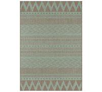 bougari Alfombra de Tejido Plano para Interiores y Exteriores, 70 x 140 cm, Color Verde y Gris