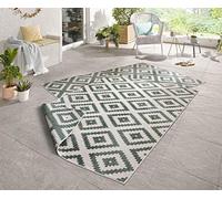 bougari Malta Reversible y Exterior para en Alfombra Verde/Crema 160 x 230