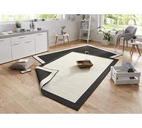 bougari Panama Reversible y Exterior para en Alfombra Negro/Crema 80 x 150