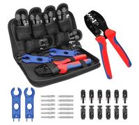 BougeRV Kit de herramientas de crimpado solar - Crimpadora, 6 pares de conectores, llave inglesa para montaje e instalación de cables de panel solar