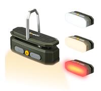BougeRV Lámpara de camping con 3200 mAh, luz con sensor recargable, 380 lúmenes, linterna de camping con gancho e imán, para camping, viaje, emergencia, color verde oscuro