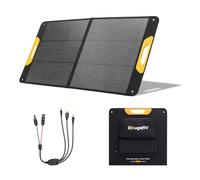 BougeRV Panel Solar Plegable 100W, 25% Eficiencia N-Type Portátil con XT60 DC5521 DC7909, Placa Solar Fibra de Vidrio IP65 para Generador Solar Camping Exterior Jardín