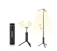 BougeRV T1 - Lámpara de camping recargable (15600 mAh, 3000 LM, linterna telescópica 1,68 m, altura y ángulo ajustables, carga rápida 2,5 h, impermeable IPX5, iluminación para camping, astillero