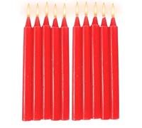Bougies Coniques Courtes - Ensemble de 10 Bougies de Survie Durables en Cire Naturelle, Flamme Continue Rouge Blanche | Accessoire pour Cérémonie, Décoration de Mariage, Célébration ou Situation d’Urg