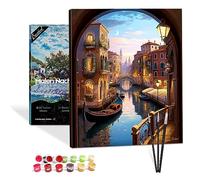 Bougimal Painting By Numbers adultos paisaje con marco incluyendo pinceles y pinturas acrílicas - 40 x 50 cm, Venecia