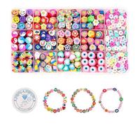 BouGPeng Regalos para niñas 1140 unidades perlas para enhebrar joyas para niños pulseras para hacer tú mismo cuentas de letras y 13 patrones pulseras de amistad para niñas y niños