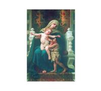 Bouguereau - Póster de la Virgen Jesús y San Juan Bautista para dormitorio, lienzo decorativo para pared, oficina, habitación, decoración estética, regalo, sin marco, 24 unidades