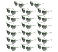 Bouiexye Paquete de 20 lentes de sol con forma de corazón verde para despedida de soltera, vintage, para boda, dama de honor, fiesta, accesorios