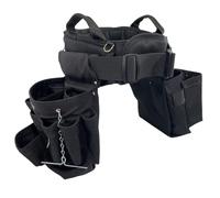 BOULDER BAG Ultimate Electrician's MAX Combo con cinturón de herramientas de soporte de espalda cómodo, hebilla de liberación rápida, cinturón de herramientas resistente, negro, (cintura mediana de 28