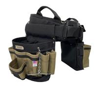 BOULDER BAG Ultimate Electrician's MAX Combo con cinturón de herramientas de soporte de espalda cómodo, hebilla de liberación rápida, cinturón de herramientas resistente, color marrón (cintura grande