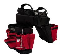 BOULDER BAG Ultimate Electrician's MAX Combo con cinturón de herramientas de soporte de espalda cómodo, hebilla de liberación rápida, resistente, rojo (cintura grande de 36 a 40 pulgadas) fabricado en