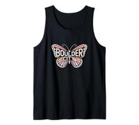 Boulder City Butterfly - Nevada Pastel Ciudad Nombre Palabra Arte Camiseta sin Mangas