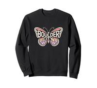 Boulder City Butterfly - Nevada Pastel Ciudad Nombre Palabra Arte Sudadera