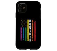 Boulder Us American Flag Rainbow Gay LGBT Pride Month Carcasa para iPhone 11