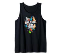 Bouldering Is My Therapy Climber Rock Climbing Design Camiseta sin Mangas