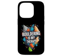 Bouldering Is My Therapy Climber Rock Climbing Design Carcasa para iPhone 14 Pro