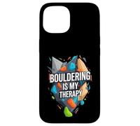 Bouldering Is My Therapy Climber Rock Climbing Design Carcasa para iPhone 15