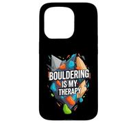 Bouldering Is My Therapy Climber Rock Climbing Design Carcasa para iPhone 15 Pro