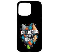Bouldering Is My Therapy Climber Rock Climbing Design Carcasa para iPhone 15 Pro MAX