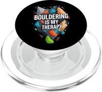Bouldering Is My Therapy Climber Rock Climbing Design PopSockets PopGrip para MagSafe