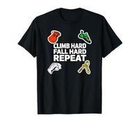 Bouldering Rock Climb Hard Fall Hard Repeat Camiseta