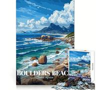 Boulders Beach Sudáfrica Rompecabezas de 1000 Piezas para Adultos Ejercicios para Fortalecer la Mente Diversión Relajante Bordes Uniformes (50x75cm)