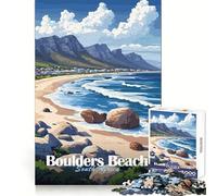 Boulders Beach, Sudáfrica Rompecabezas para Adultos de 1000 Piezas Desarrollo Cerebral Entretenimiento Ligero Bordes Afilados (38x26cm)