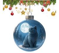 Boule Ornement Chat Pour Sapin De Noël - Pendentif Rond Transparent, Décoration Mignon, Ornement De Noël, Accessoire Chat Arbre Festif | Décoration Maison Intérieure Salon Fenêtre Famille Chemi
